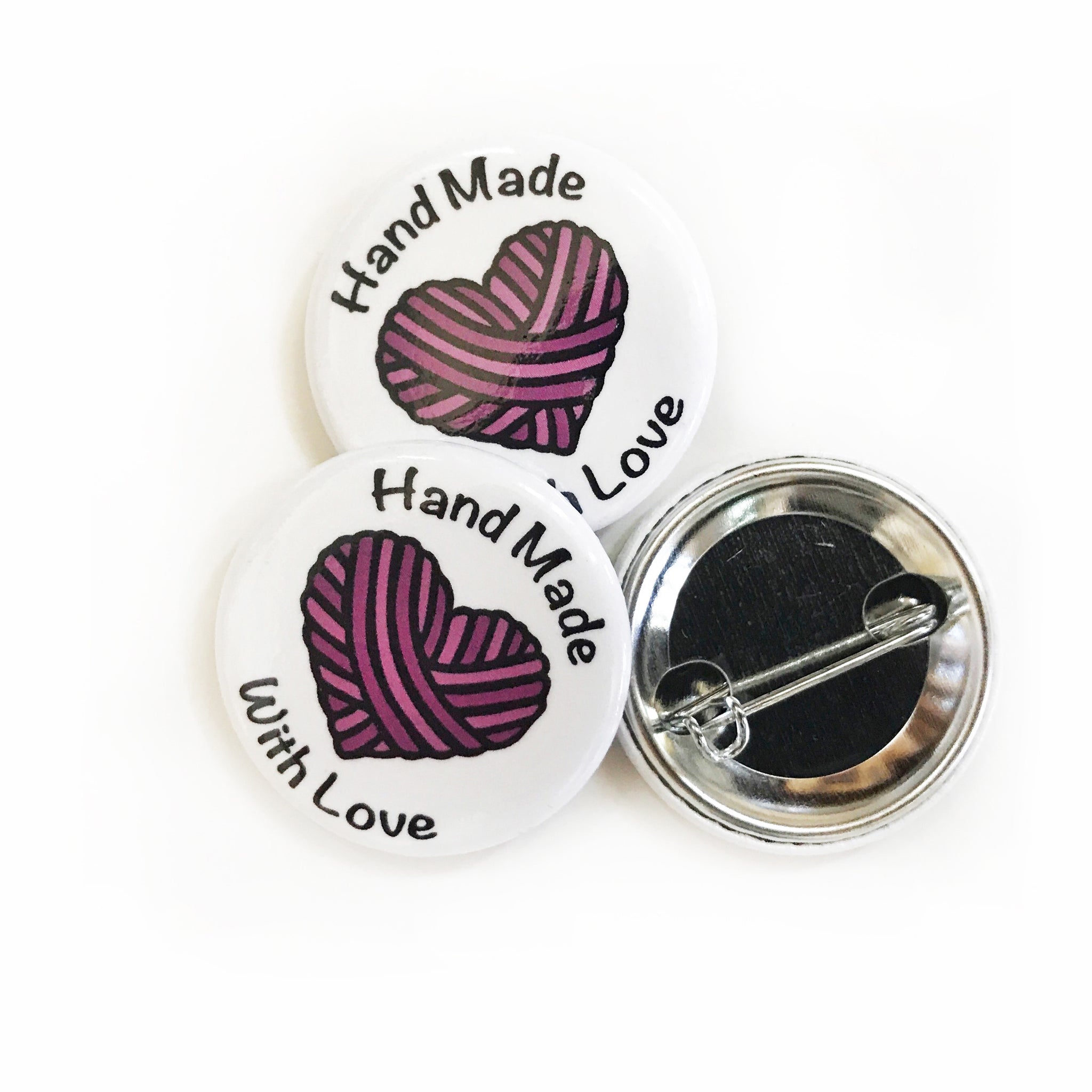 "Hand Made with Love" Button Pin